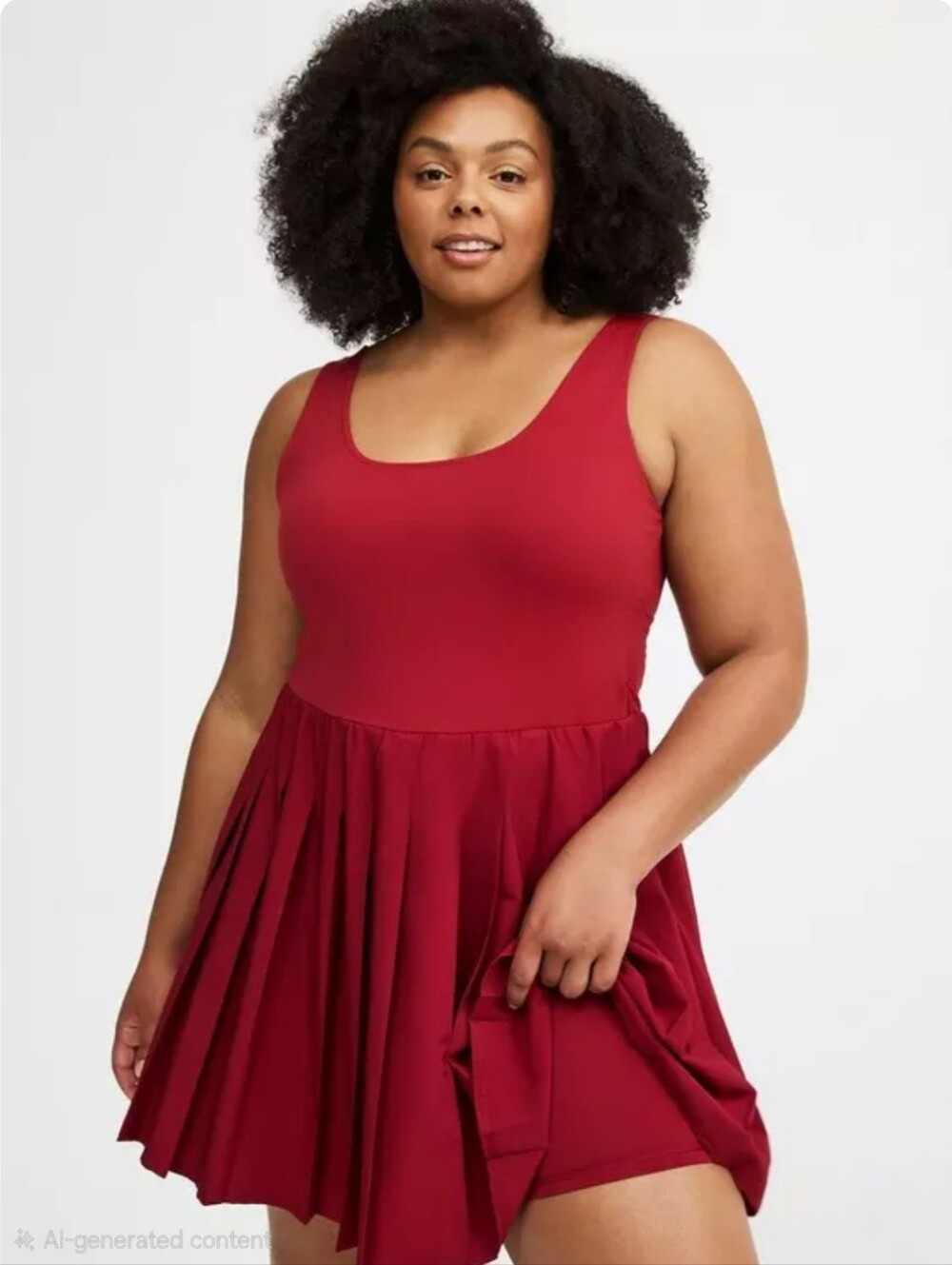 Torrid TRU Active Plus Size Red Scoop Neck Skater Dress NWOT Size 0